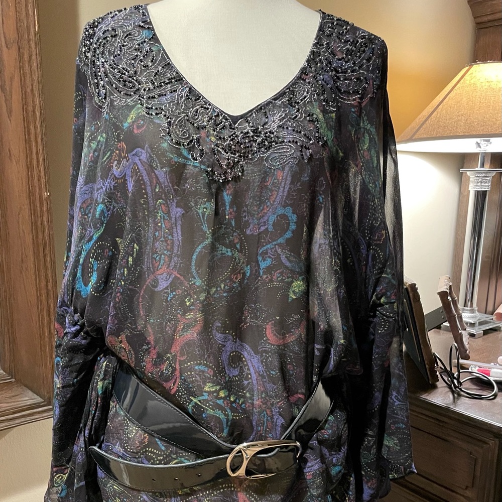 Chico's Sheer Silk Dhara Tunic